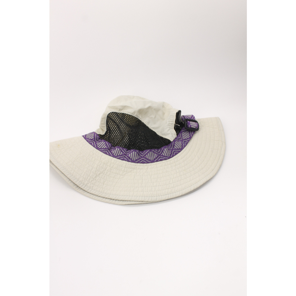 Retro L.L. Bean made USA kids medium large sun hat venting purple gray webbing